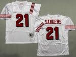 San Francisco 49ers #21 Deion Sanders White Alternate 1994 Throwback Jersey