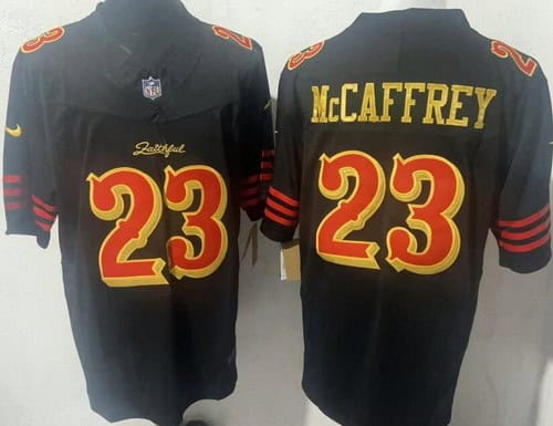 San Francisco 49ers #23 Christian McCaffrey Limited Black Rivalries FUSE Vapor Jersey