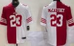 San Francisco 49ers #23 Christian McCaffrey Limited Red White Split Vapor Jersey