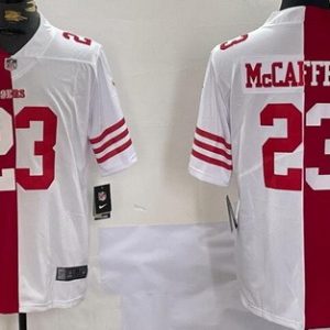 San Francisco 49ers #23 Christian McCaffrey Limited Red White Split Vapor Jersey