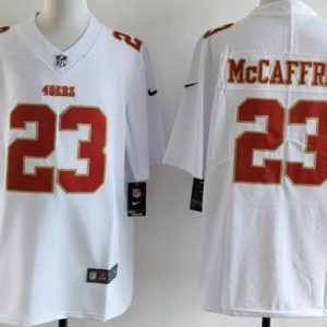 San Francisco 49ers #23 Christian McCaffrey Limited White Fashion Vapor Jersey