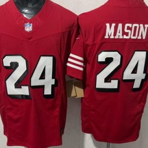 San Francisco 49ers #24 Jordan Mason Limited Red Throwback FUSE Vapor Jersey