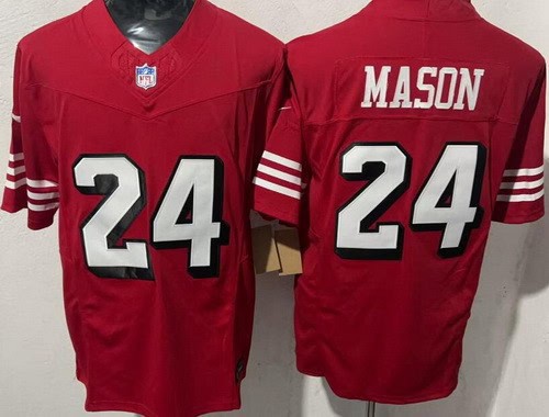 San Francisco 49ers #24 Jordan Mason Limited Red Throwback FUSE Vapor Jersey