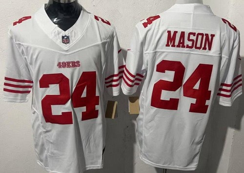 San Francisco 49ers #24 Jordan Mason Limited White FUSE Vapor Jersey