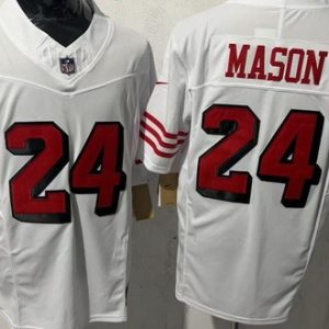 San Francisco 49ers #24 Jordan Mason Limited White Throwback FUSE Jersey