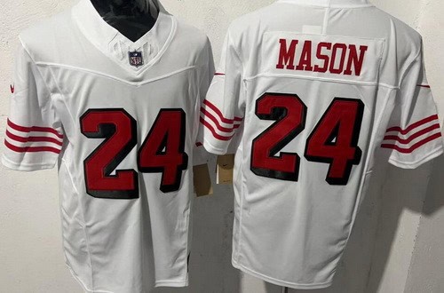 San Francisco 49ers #24 Jordan Mason Limited White Throwback FUSE Jersey