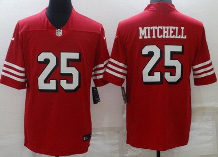 San Francisco 49ers #25 Elijah Mitchell Limited Red Alternate Vapor Jersey
