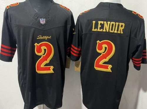 San Francisco 49ers #2 Deommodore Lenoir Limited Black Rivalries FUSE Vapor Jersey