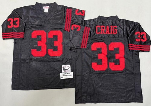 San Francisco 49ers #33 Roger Craig Black Throwback Jersey