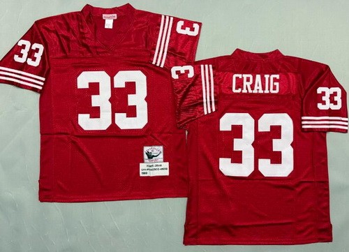 San Francisco 49ers #33 Roger Craig Red Throwback Jersey