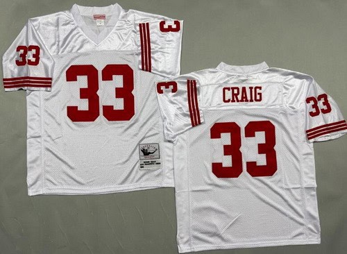 San Francisco 49ers #33 Roger Craig White Throwback Jersey
