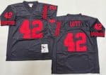 San Francisco 49ers #42 Ronnie Lott Black 1989 Throwback Jersey