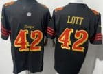 San Francisco 49ers #42 Ronnie Lott Limited Black Rivalries FUSE Vapor Jersey