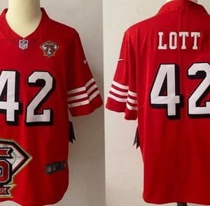 San Francisco 49ers #42 Ronnie Lott Limited Red 75th Anniversary Alternate Vapor Jersey