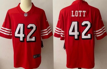 San Francisco 49ers #42 Ronnie Lott Limited Red Alternate Vapor Jersey