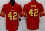 San Francisco 49ers #42 Ronnie Lott Limited Red Gold Vapor Jersey