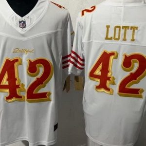San Francisco 49ers #42 Ronnie Lott Limited White Rivalries FUSE Vapor Jersey