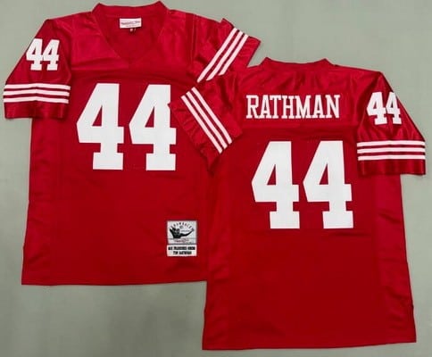 San Francisco 49ers #44 Tom Rathman Red Throwback Jersey