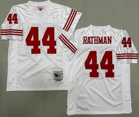 San Francisco 49ers #44 Tom Rathman White Throwback Jersey