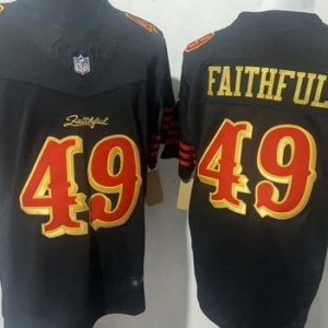 San Francisco 49ers #49 Faithful Limited Black Rivalries FUSE Vapor Jersey