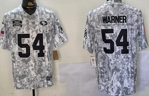 San Francisco 49ers #54 Fred Warner Limited Arctic Camo 2024 Salute to Service Jersey