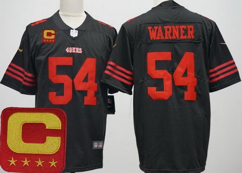 San Francisco 49ers #54 Fred Warner Limited Black C Patch Vapor Jersey