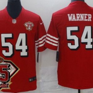 San Francisco 49ers #54 Fred Warner Limited Red 75th Anniversary Alternate Vapor Jersey