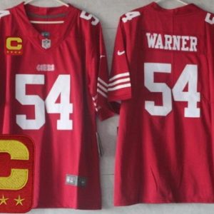 San Francisco 49ers #54 Fred Warner Limited Red C Patch Vapor Jersey