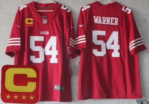 San Francisco 49ers #54 Fred Warner Limited Red C Patch Vapor Jersey
