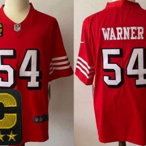San Francisco 49ers #54 Fred Warner Limited Red Throwback C Patch Vapor Jersey
