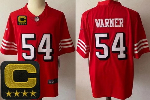 San Francisco 49ers #54 Fred Warner Limited Red Throwback C Patch Vapor Jersey