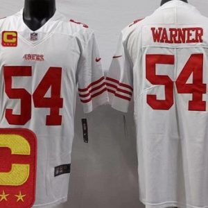 San Francisco 49ers #54 Fred Warner Limited White C Patch Vapor Jersey