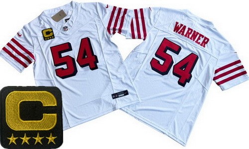 San Francisco 49ers #54 Fred Warner Limited White Throwback C Patch FUSE Vapor Jersey