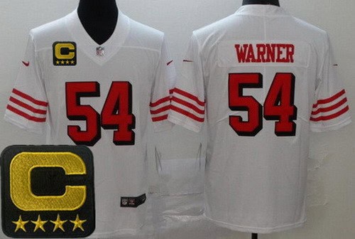 San Francisco 49ers #54 Fred Warner Limited White Throwback C Patch Vapor Jersey