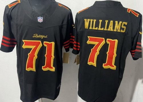 San Francisco 49ers #71 Trent Williams Limited Black Rivalries FUSE Vapor Jersey