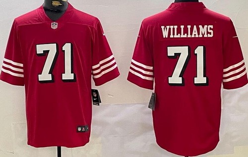 San Francisco 49ers #71 Trent Williams Limited Red Throwback Vapor Jersey