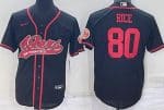 San Francisco 49ers #80 Jerry Rice Black Baseball Jersey