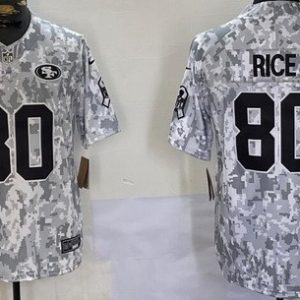 San Francisco 49ers #80 Jerry Rice Limited Arctic Camo 2024 Salute to Service Jersey