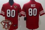 San Francisco 49ers #80 Jerry Rice Limited Red 75th Anniversary Alternate Vapor Jersey