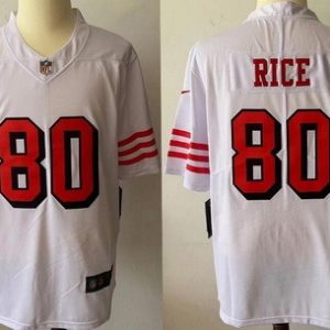 San Francisco 49ers #80 Jerry Rice Limited White Color Rush Jersey