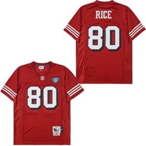San Francisco 49ers #80 Jerry Rice Red 75th 1994 Throwback Jersey