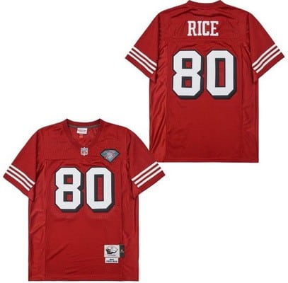 San Francisco 49ers #80 Jerry Rice Red 75th 1994 Throwback Jersey
