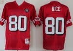 San Francisco 49ers #80 Jerry Rice Red 75th Throwback Jersey