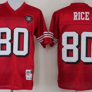 San Francisco 49ers #80 Jerry Rice Red 75th Throwback Jersey