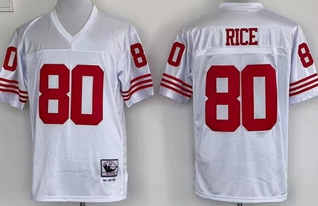 San Francisco 49ers #80 Jerry Rice White Throwback Jersey