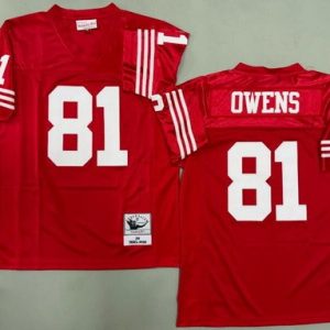 San Francisco 49ers #81 Terrell Owens Red 1990 Throwback Jersey