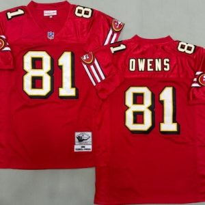 San Francisco 49ers #81 Terrell Owens Red 1996 Throwback Jersey