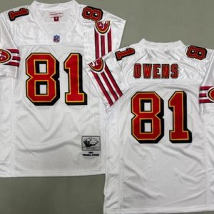 San Francisco 49ers #81 Terrell Owens White 1996 Throwback Jersey