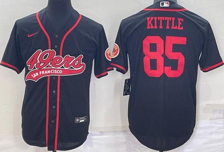 San Francisco 49ers #85 George Kittle Black Baseball Jersey