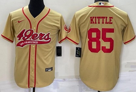 San Francisco 49ers #85 George Kittle Gold Baseball Jersey